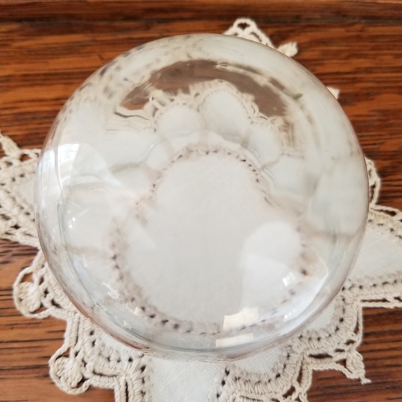 Vintage Elegant 1990s Floral Pewter Boudoir Glass Powder Jar - Picture 7 of 15